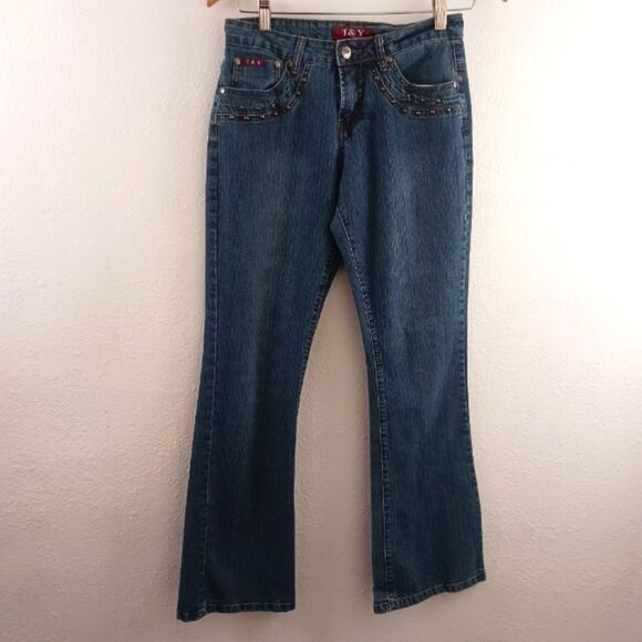 T&Y blue boot cut jeans size 5/6 - Picture 1 of 9
